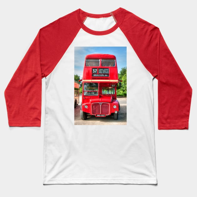 London Red Bus - Routemaster RM1363 Baseball T-Shirt by SteveHClark